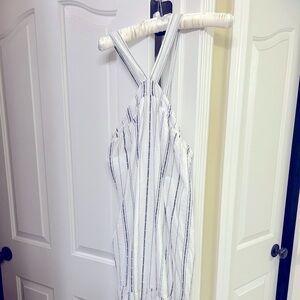 Loft Beach White Flounce Dress